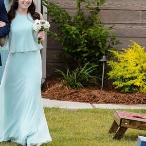 Light Blue long halter dress